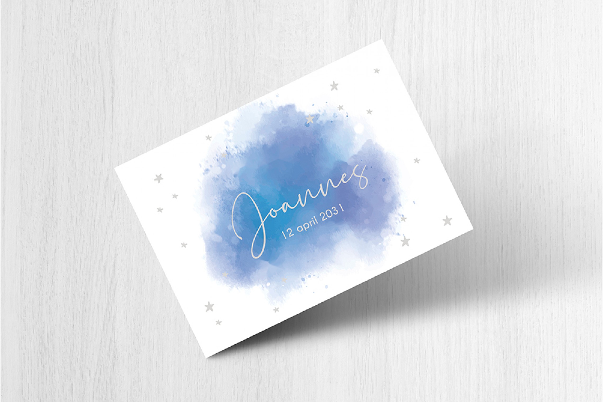 Blauwe aquarel met sterren